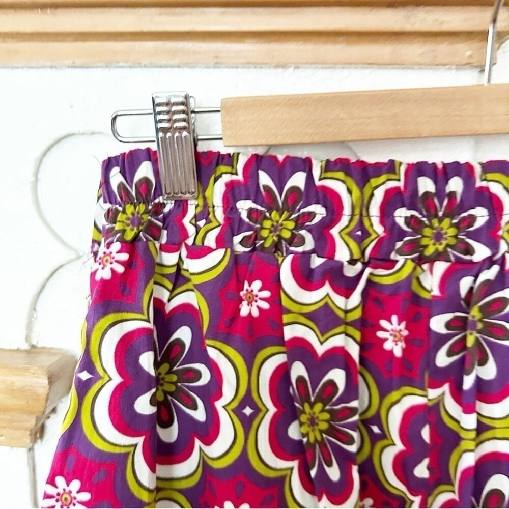 Women's Palazzo Pants Pink Purple Green Floral Print Wide Leg Cotton Size M - Picture 5 of 9